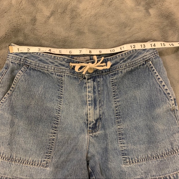 Vintage 90s 2000s high rise tie denim mom shorts - Picture 6 of 9